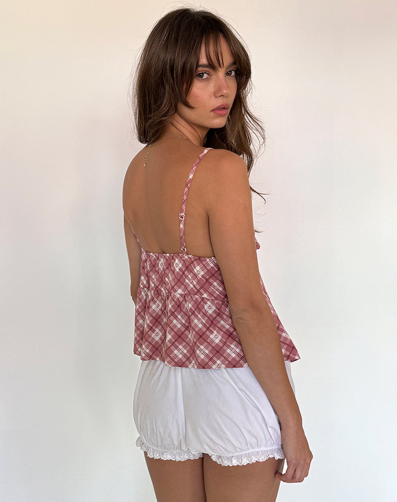 Tezza Top in Pink Tartan