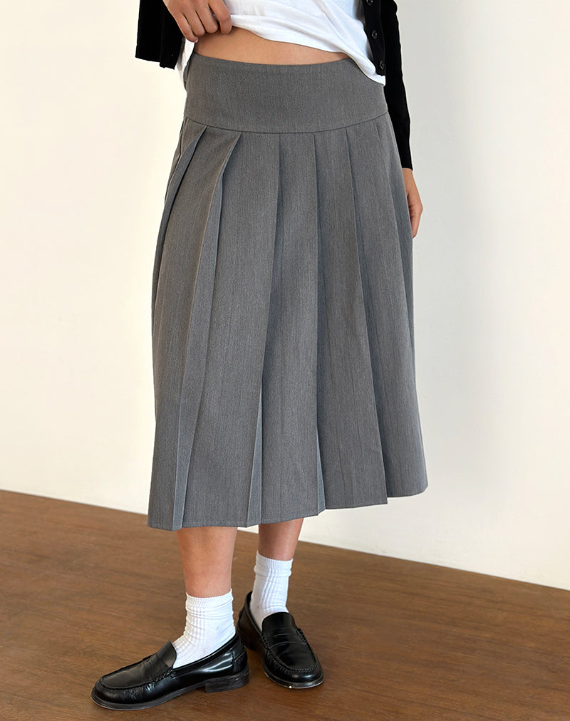 grey pleated skirt dress Grey Pinstripe Mini Dress