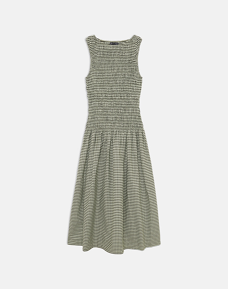 green and black gingham dress Annie Gingham Dress, Khaki