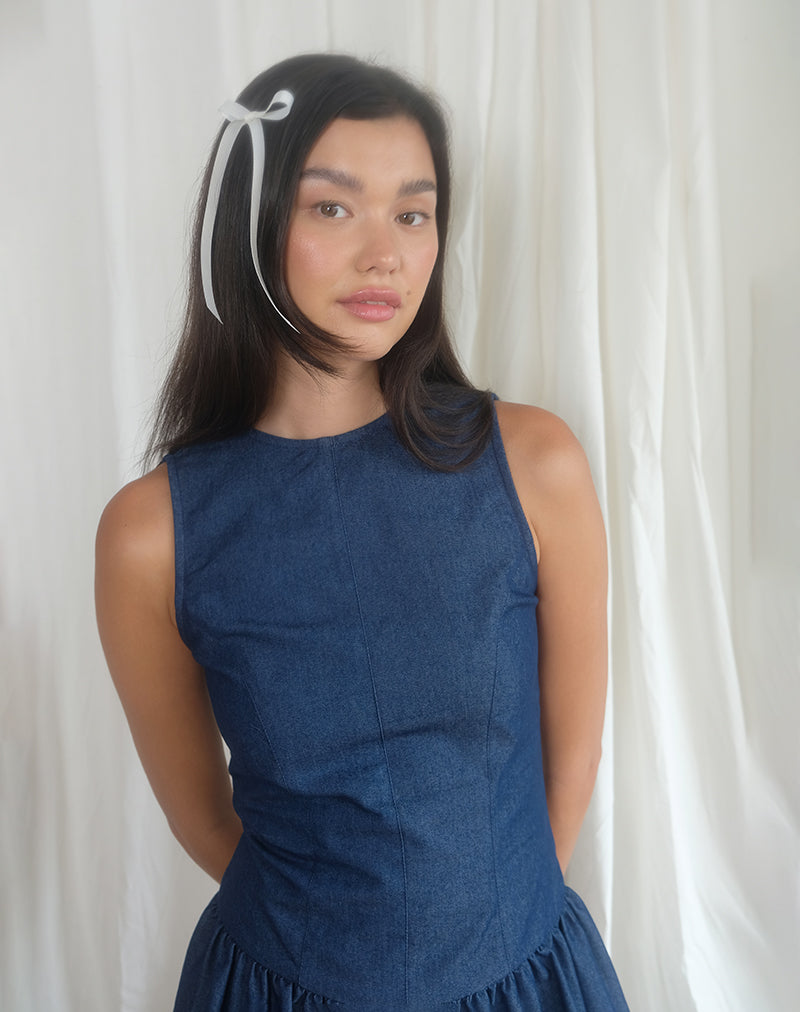 Uretta Maxi Dress in Denim Indigo Uretta Maxi Dress in Denim Indigo