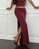 Image of Venya Maxi Skirt in Cupro Burgundy