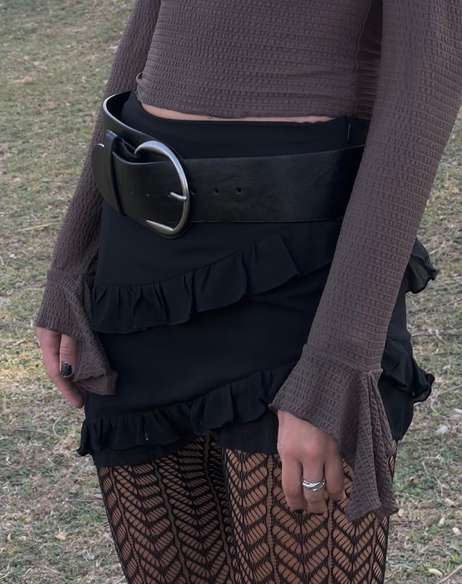 Vintage black ruffle mini skirt 🖤