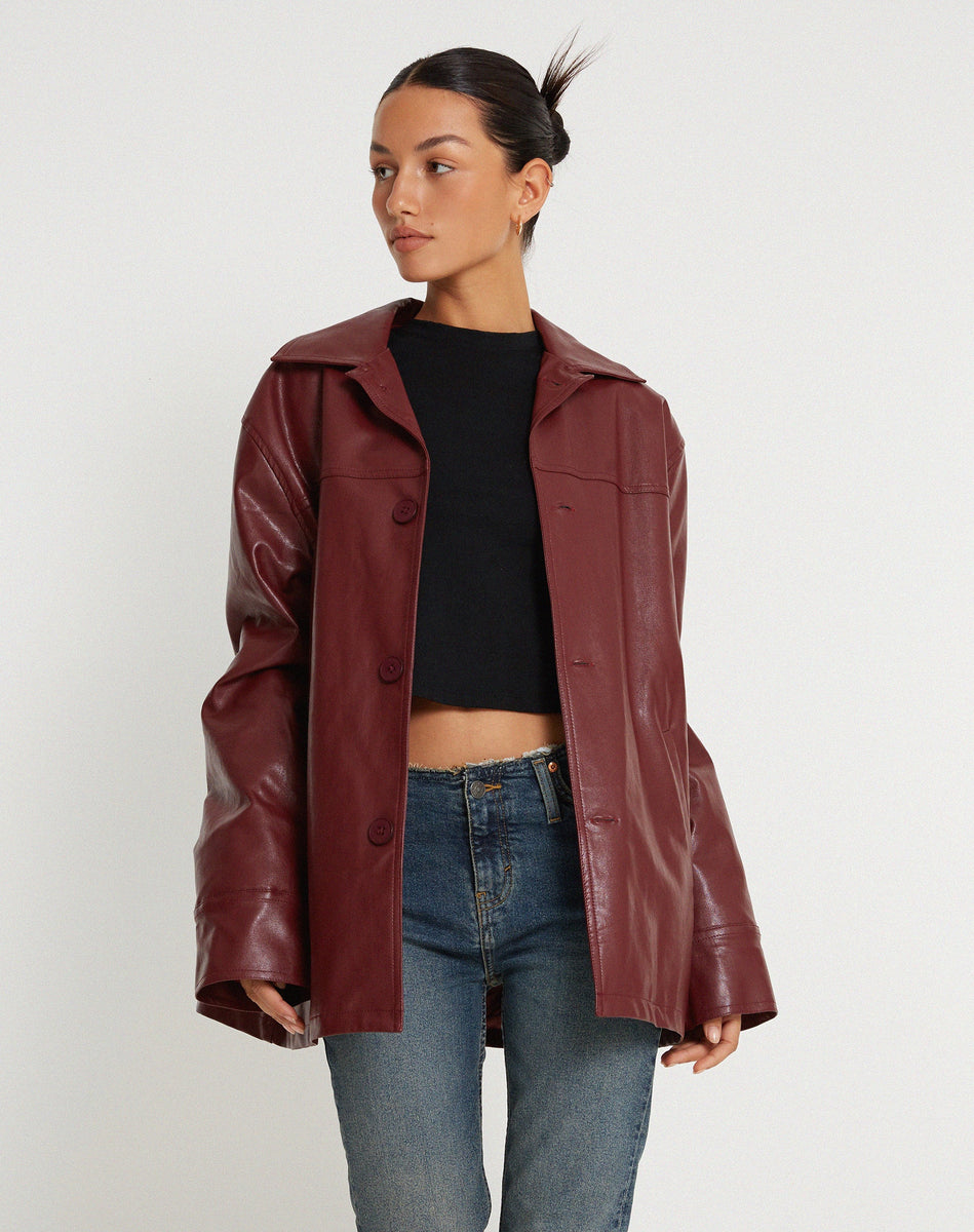 Redwood Pu Leather Jacket | Walta – motelrocks-com-us