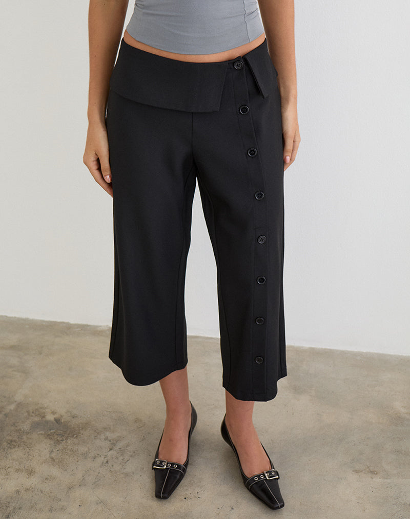 Black Tailored Capri Trouser | Wamari – motelrocks-com-us