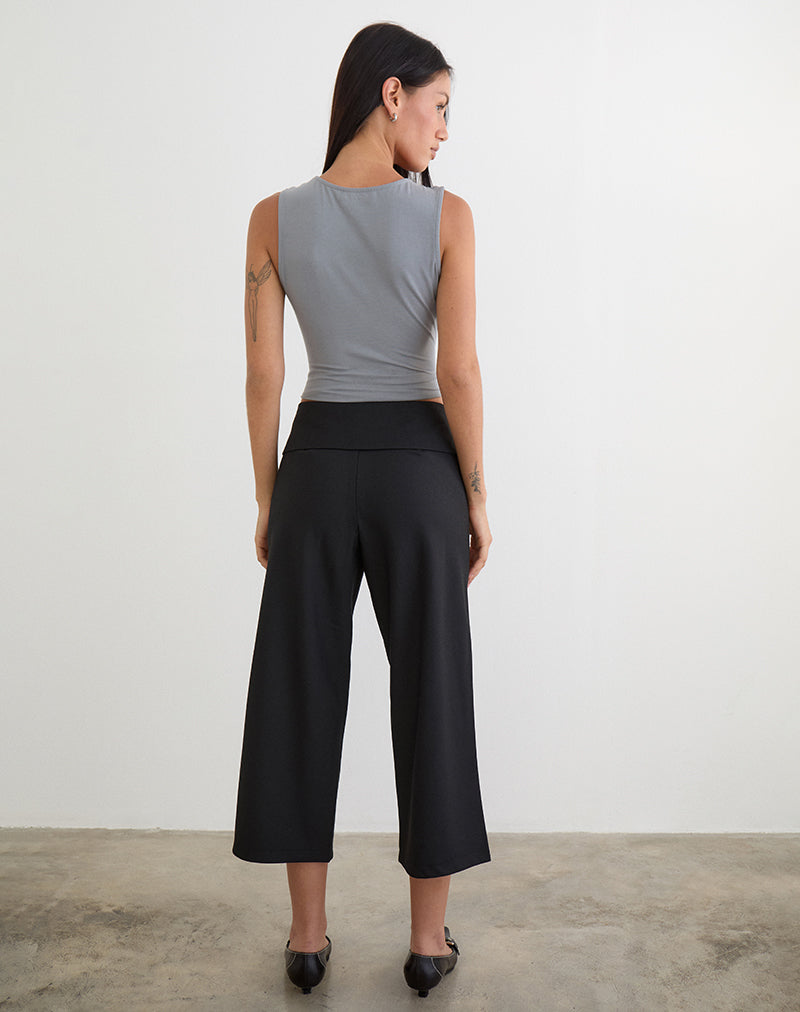 Black Tailored Capri Trouser | Wamari – motelrocks-com-us