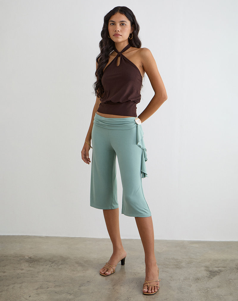 Aqua Grey Capri Trousers | Wasana – motelrocks-com-us