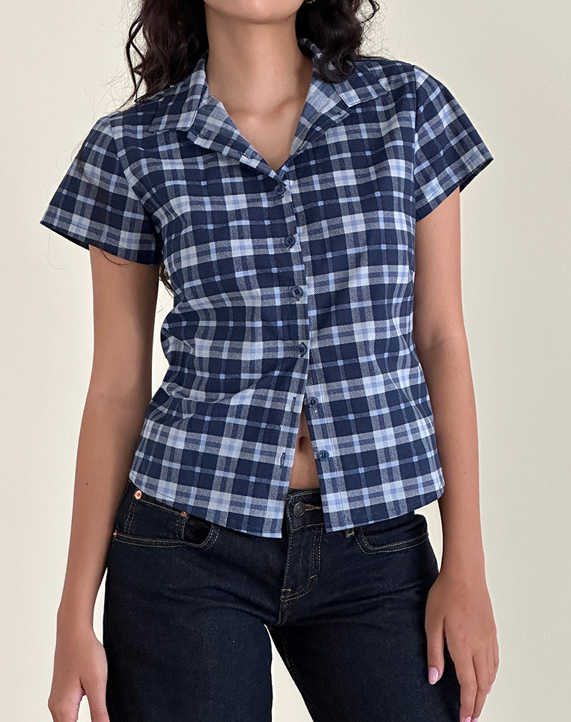 Dark Blue Tartan Shirt | Wilman – motelrocks-com-us