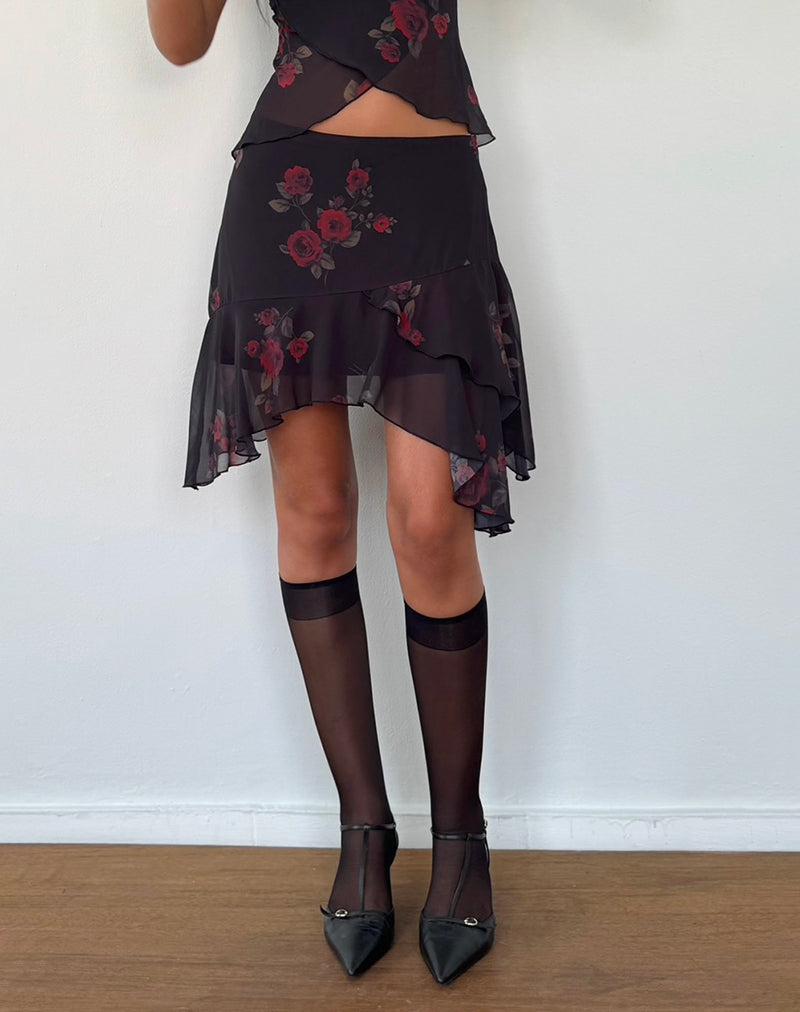 Vintage Roses Black Mini Skirt | Winona – motelrocks-com-us