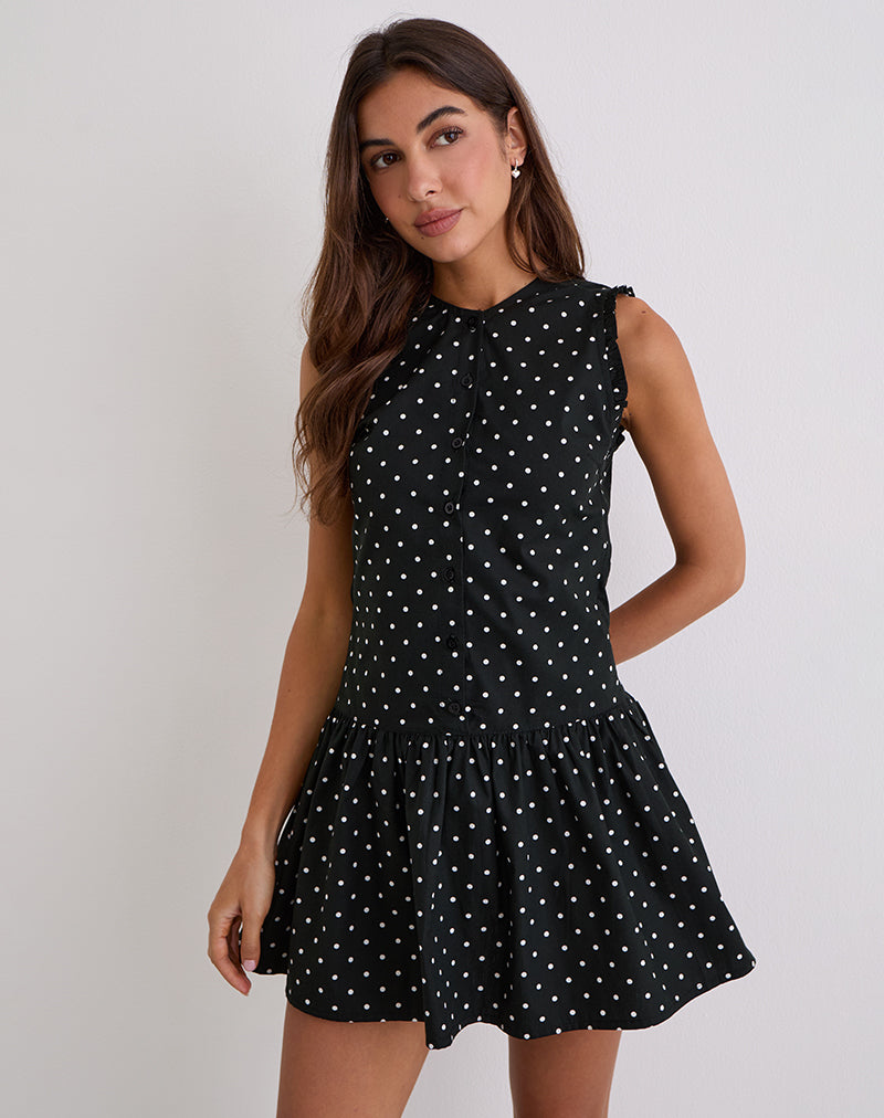 Polka Black Mini Dress