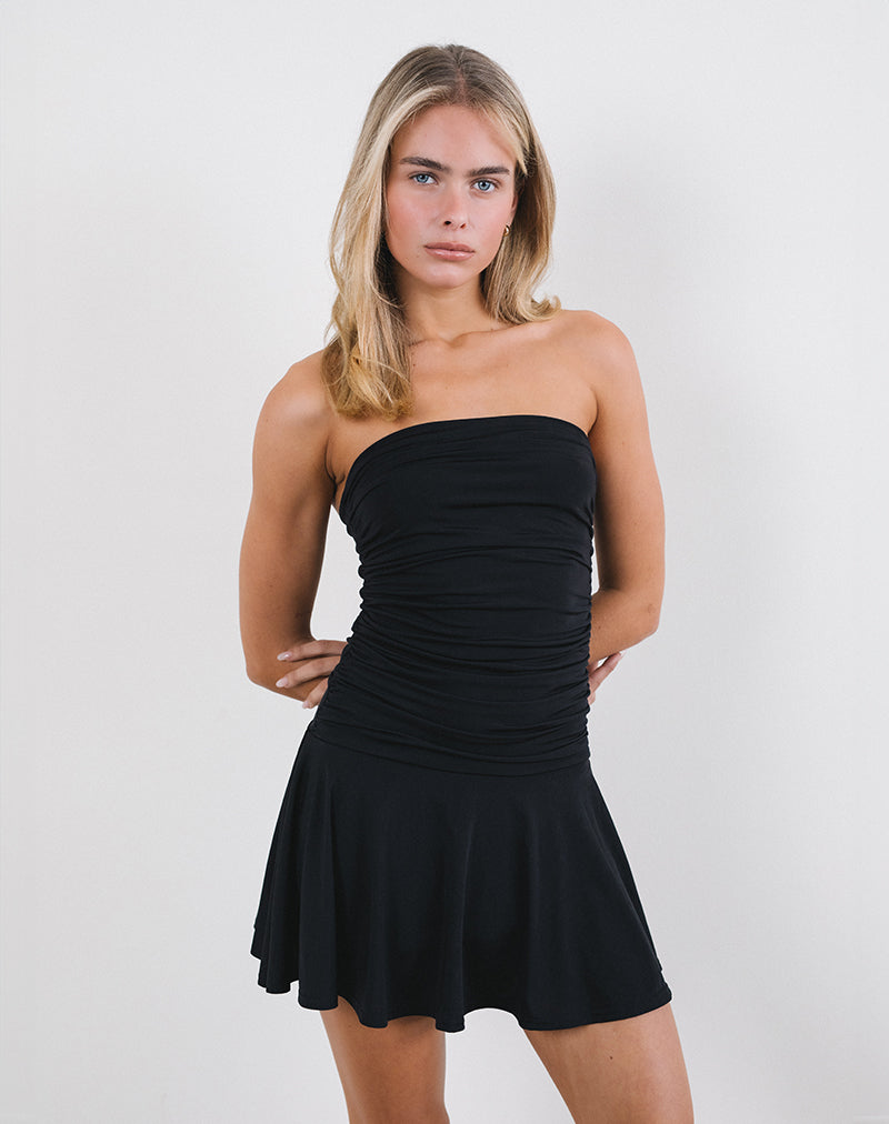 Black Slinky Mini Bandeau Dress | Yasmin motelrocks-com-us Black Slinky Mini Bandeau Dress | Yasmin motelrocks-com-us