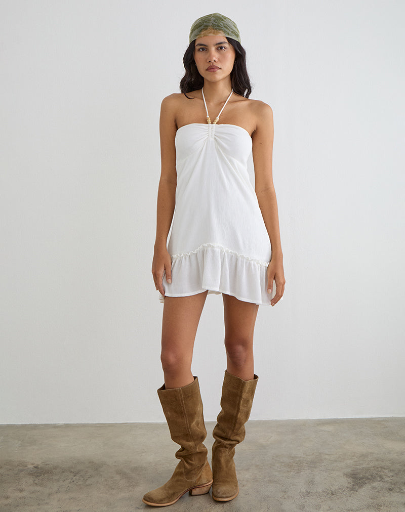 mini dress with beads Yvelise in Crinkle Off White , Frill Size:WIDE - US WOMEN 9 - UK 7 - EU 41 Male Dinner Dress Blue Each element is brought 10 drawer dresser