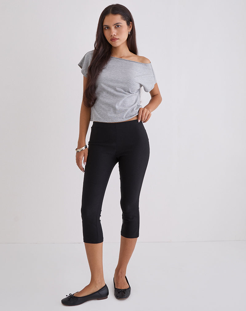 Black Stretch Cropped Capri Trousers | Asla – motelrocks-com-us