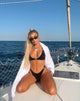 Image of Hyuna Bikini Top in Black with Silver Buckle