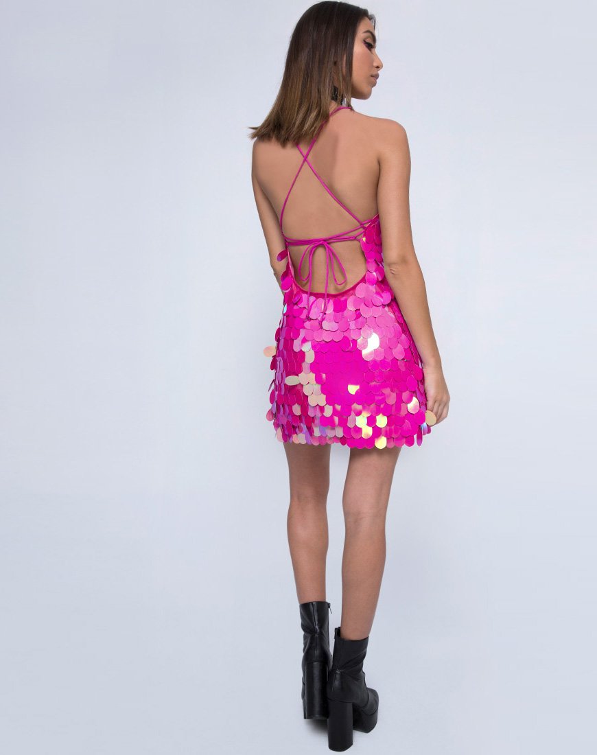 Shine Dress in Tear Drop Sequin Fuschia Shine – motelrocks-com-us Shine Dress in Tear Drop Sequin Fuschia Shine – motelrocks-com-us