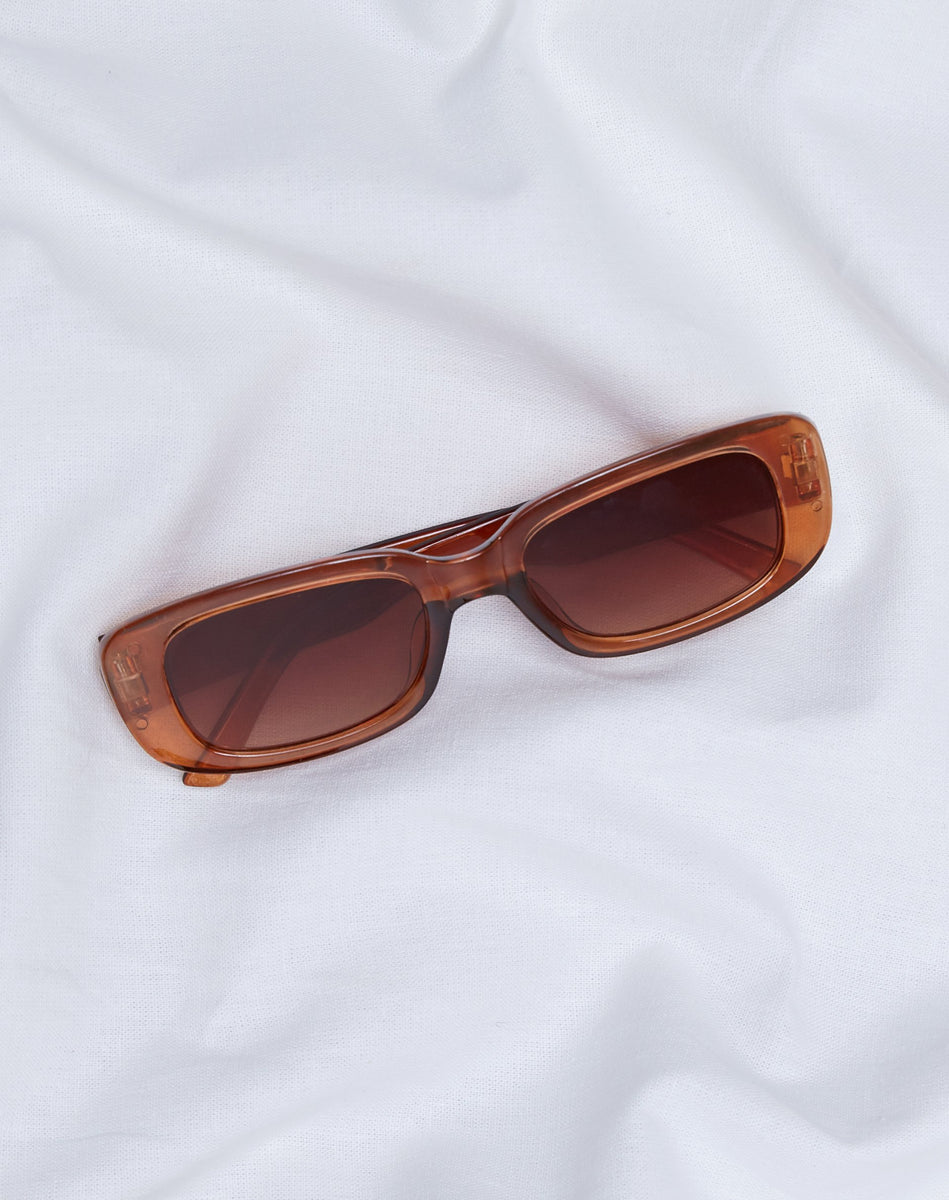 Brown Rectangle Sunglasses Versa