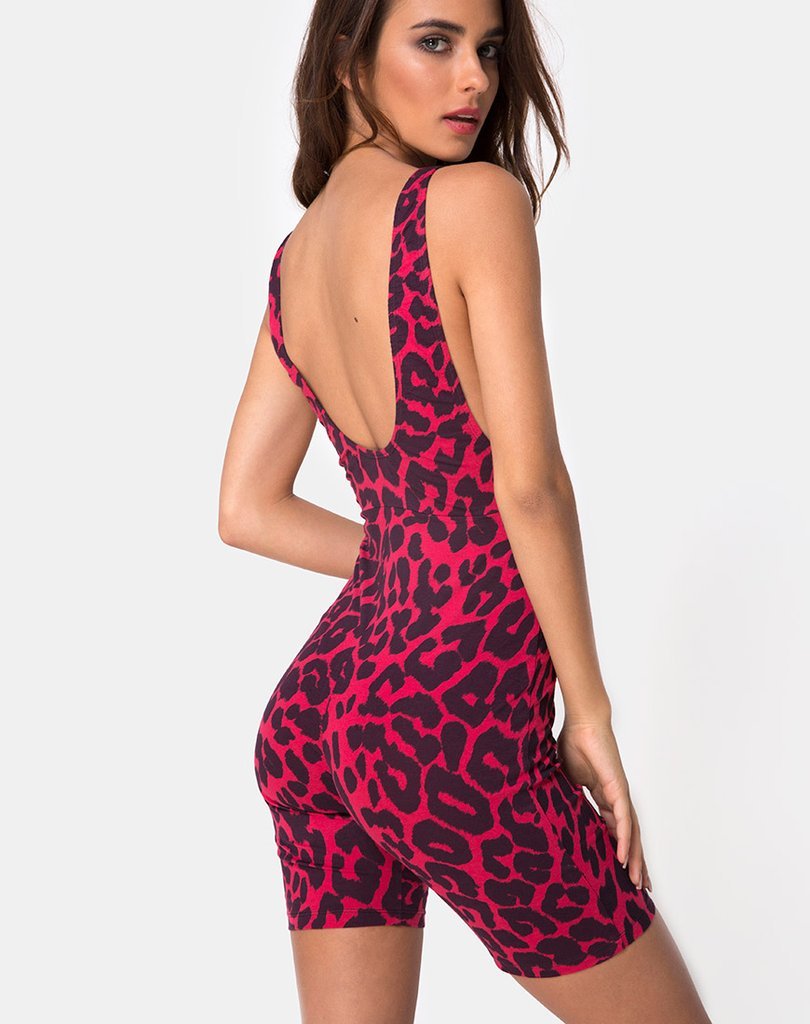 Image of Acro Unitard in Oversize Jaguar Red