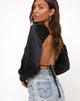 Image of Adoria Crop Top in Satin Black