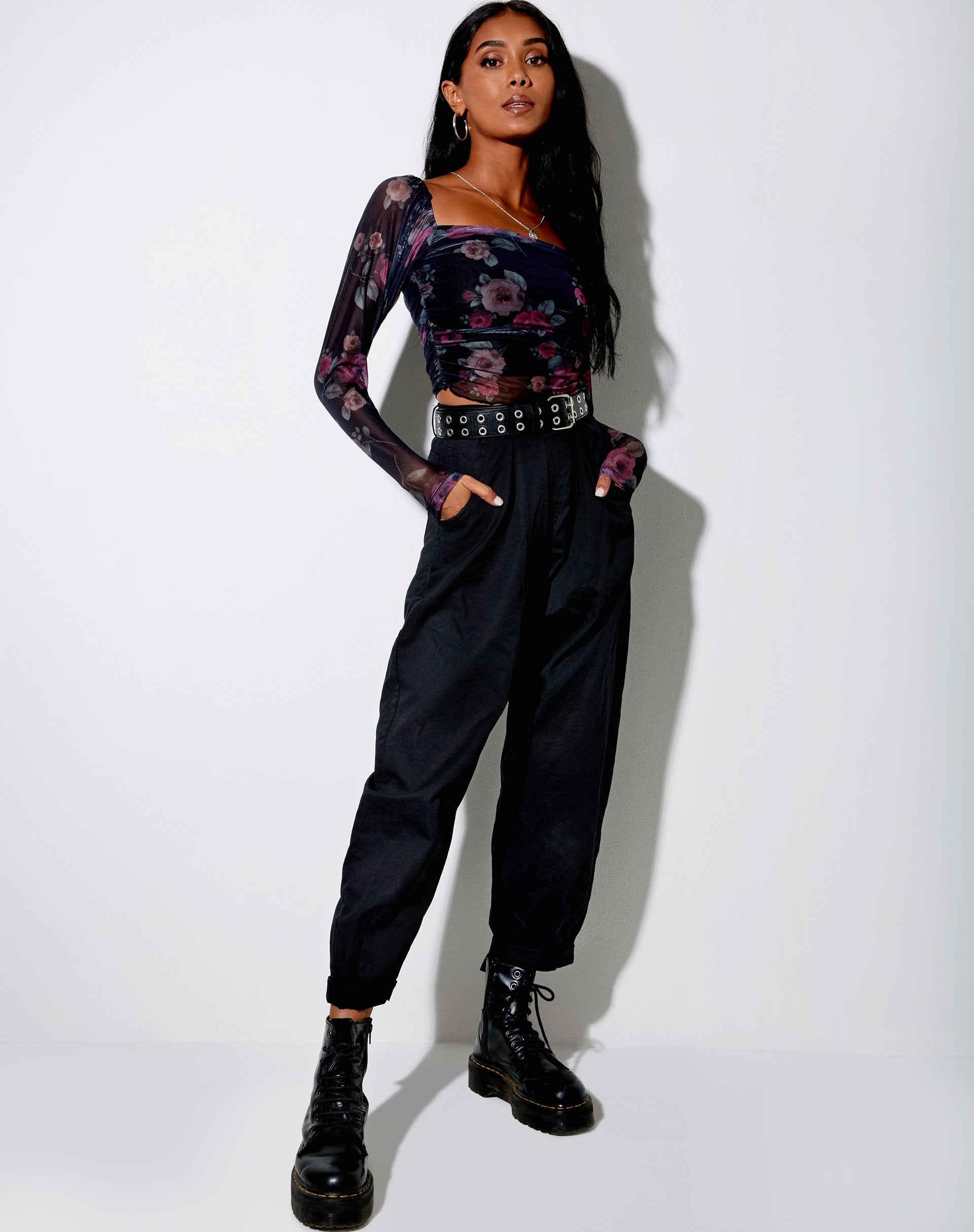 Image of Amara Crop Top in Gothic Rose