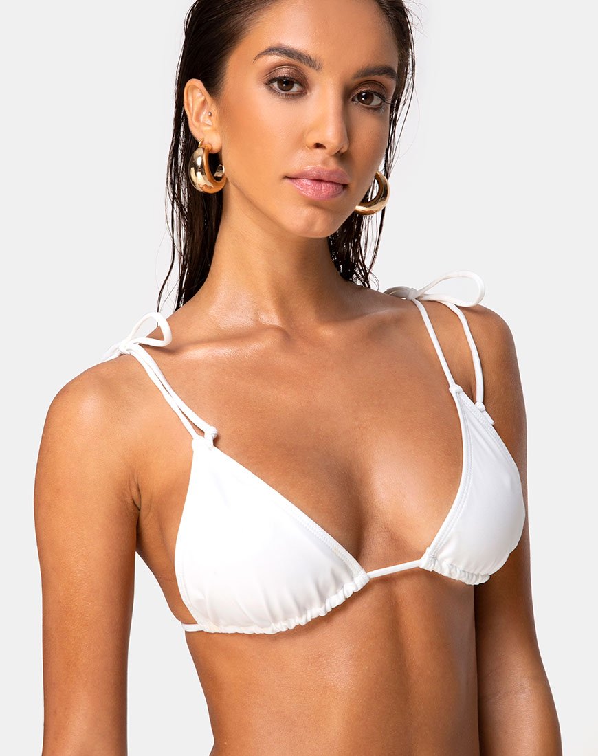 White Triangle Bikini Top  Avella – motelrocks-com-us