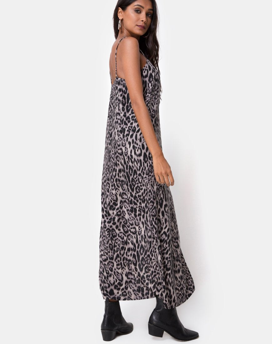 grey leopard print maxi dress Batis Maxi Dress in Leopard Grey – motelrocks-com-us