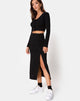 Image of Bobbin Midi Skirt in Black Rib