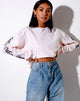 Image of Boli Crop Tee in Blush Pink Dragon