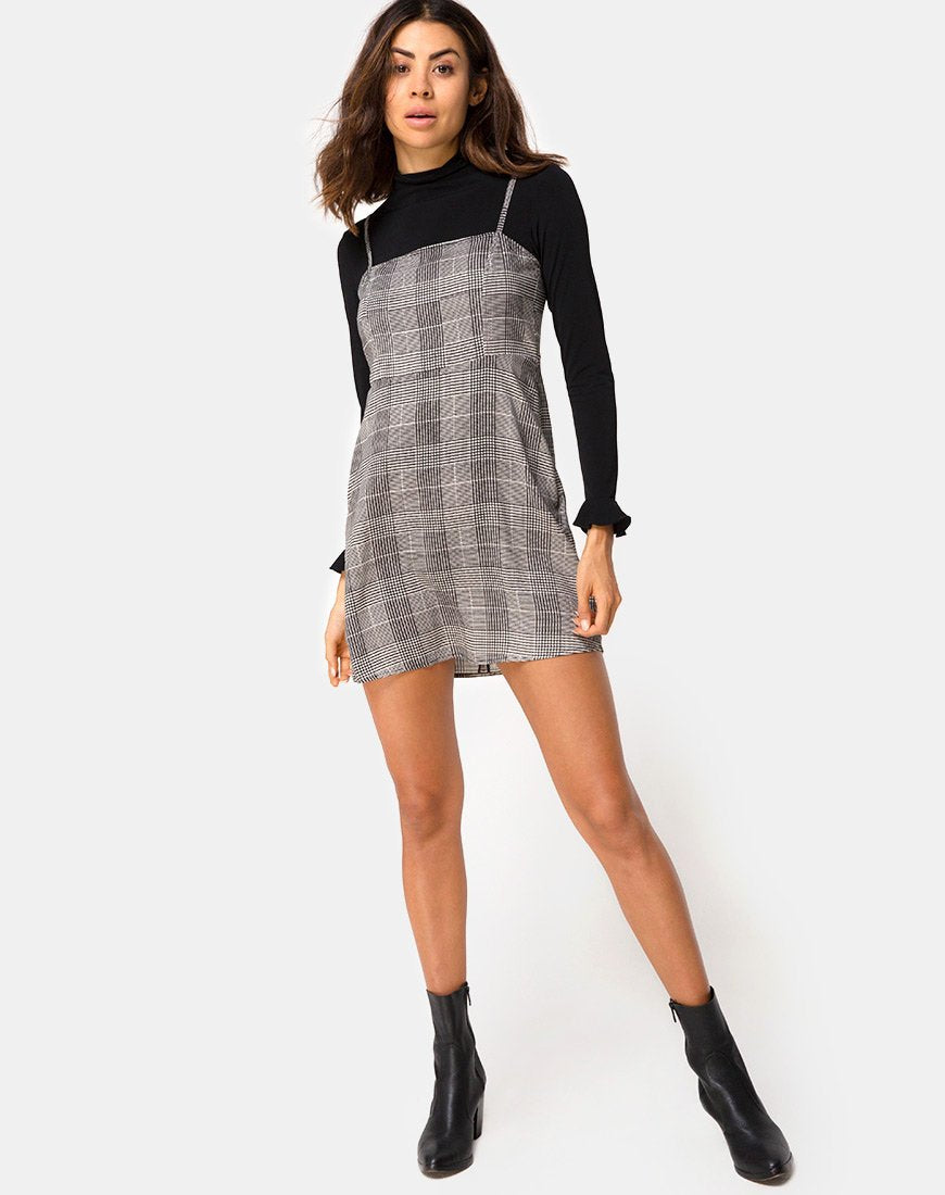 Boyasly Mini Dress in Charles Check Grey – motelrocks-com-us
