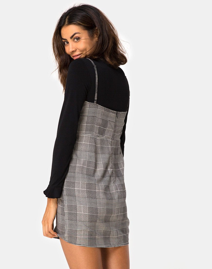 Boyasly Mini Dress in Charles Check Grey – motelrocks-com-us