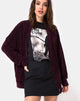 Image of Boyfriend Cardigan in Chenille Plum