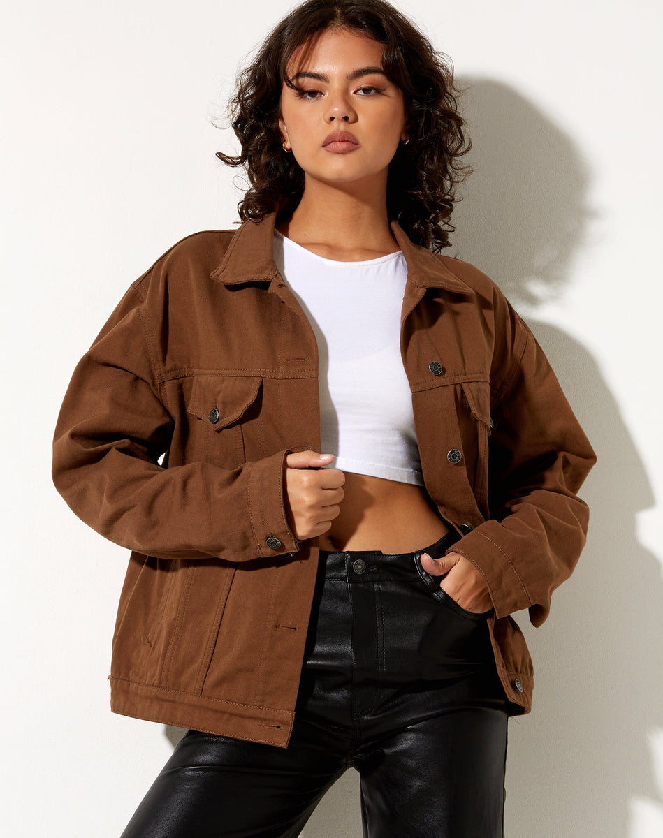 Taupe best sale denim jacket