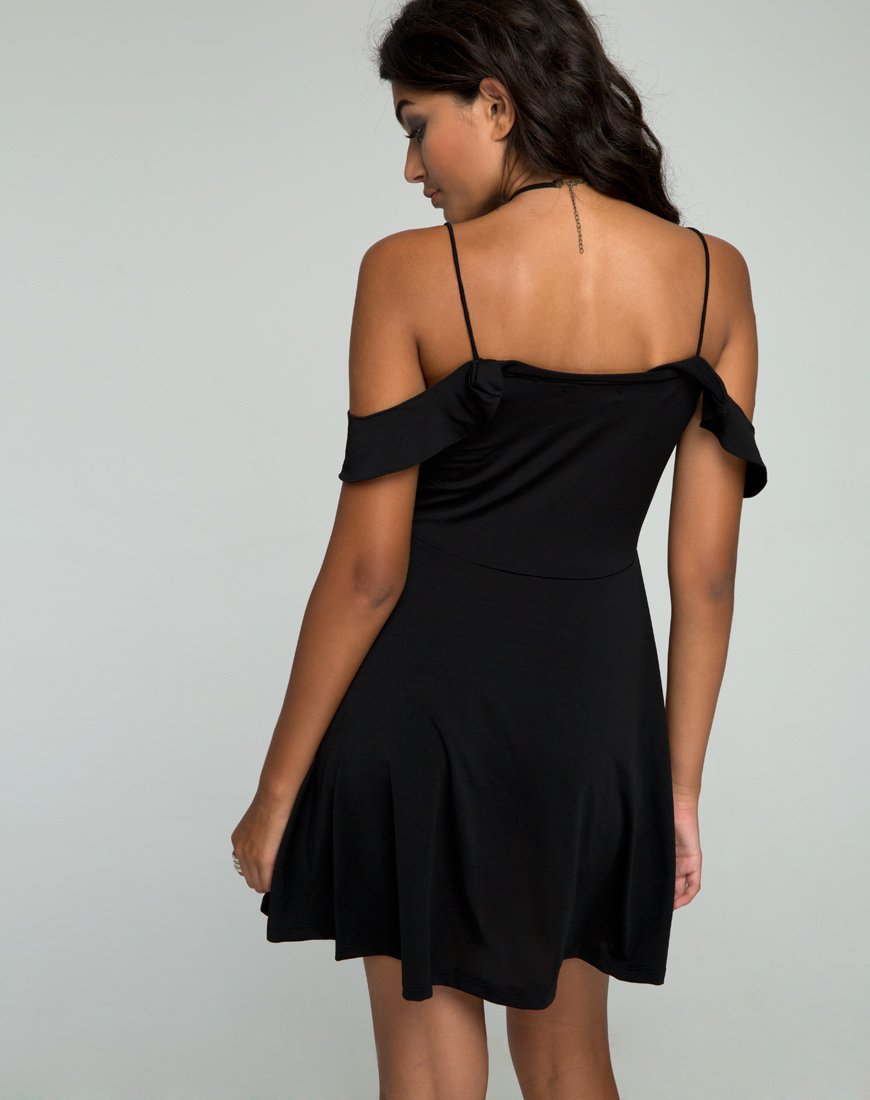 black cold shoulder skater dress Plus Size - Special Occasion Black Lace Off Shoulder Skater Dress