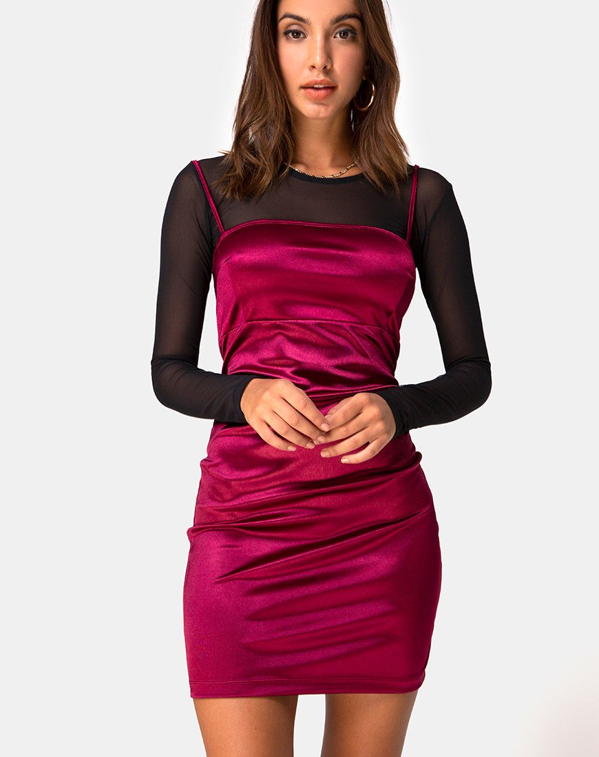Cecile Slip Dress in Satin Burgundy motelrocks-com-us Cecile Slip Dress in Satin Burgundy motelrocks-com-us