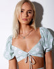 Image of Chelin Crop Top in Sage Daisy