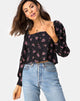 Image of Conila Crop Blouse in Sohey Rose Black