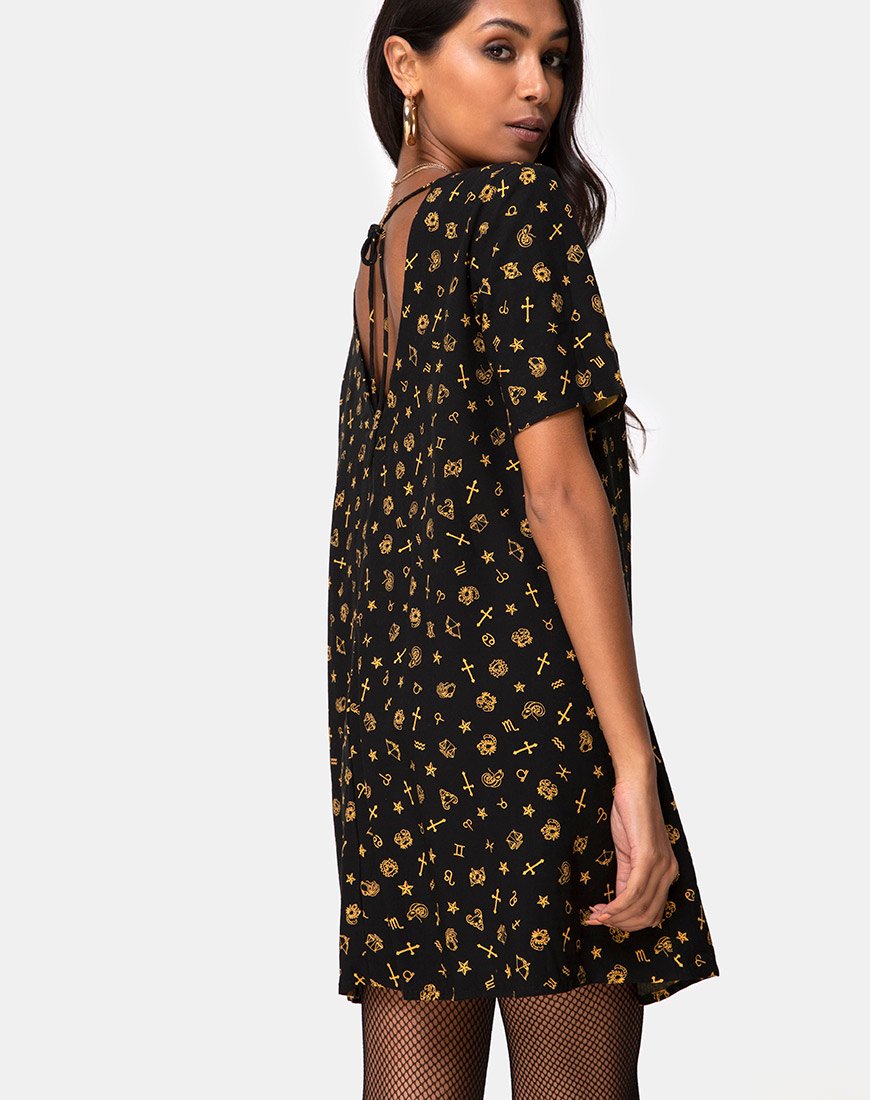 astro mini dress Black Astro Mini Dress