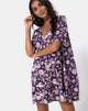 Image of Crosena Swing Dress in Purple Zodiac