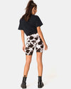 Image of Cycle Short in Cow Hide Brown and White