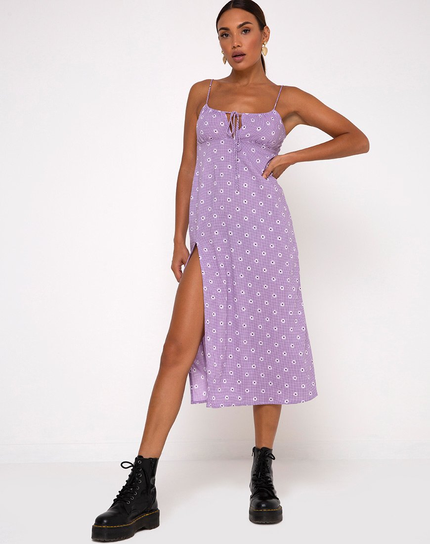 lavender fields maxi dress Strappy Lavender Floral Midi Dress