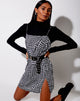 Image of Datista Slip Dress in Wavey Dogtooth