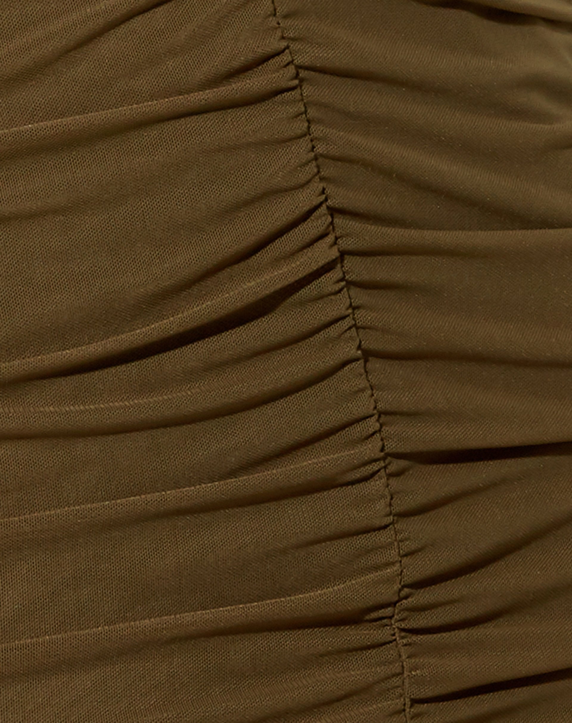 Image of Denila Bodycon Dress in Mesh Khaki Green