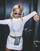 Image of Rhala Crop Top in White Net