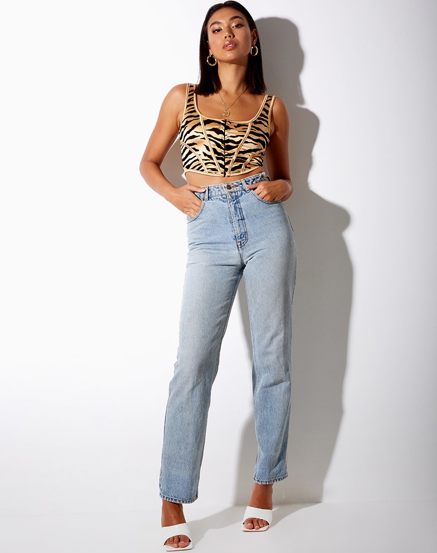 Image of Elci Corset Top in Tiger Gold
