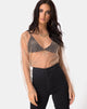 Image of Ether Longsleeve Top in Gold Glitter on Net Tan