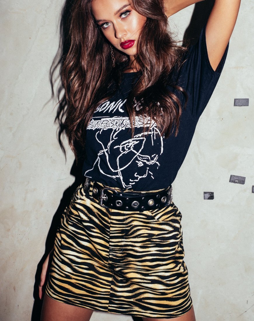 Zebra print skirt motel rocks cheap