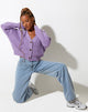 image of Faya Cardigan in Knit Purple