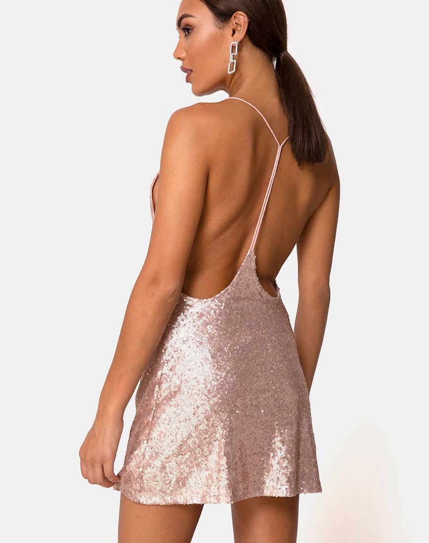 Ringo Finn Dress in Rose Sequin motelrocks-com-us Ringo Finn Dress in Rose Sequin motelrocks-com-us