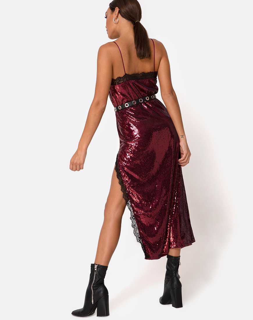 how to wear bodycon dress Burgundy Red Satin Mini Dress main image 0