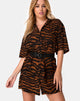 Image of Fresia Mini Dress in Animal Drip Brown