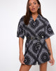 Image of Fresia Shirt Dress in Bandana Black Placement