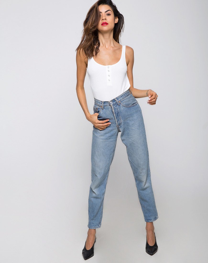 Image of Giselle Bodice in Baby Rib Ivory